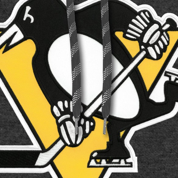 Pittsburgh Penguins NHL Bulletin Men Charcoal Express Twill Logo Hoodie product image 2, provided for visual reference and