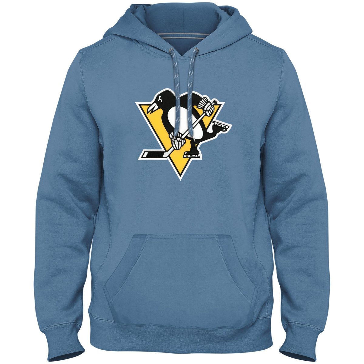 Pittsburgh Penguins NHL Bulletin Men Light Blue Express Twill Logo Hoodie product image 1, provided for visual reference and