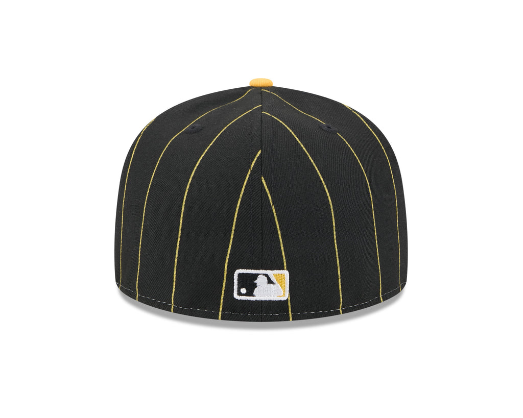 Pittsburgh Pirates MLB New Era Men Black 59Fifty Two Tone Pinstripe Fitted Hat product image 5, provided for visual