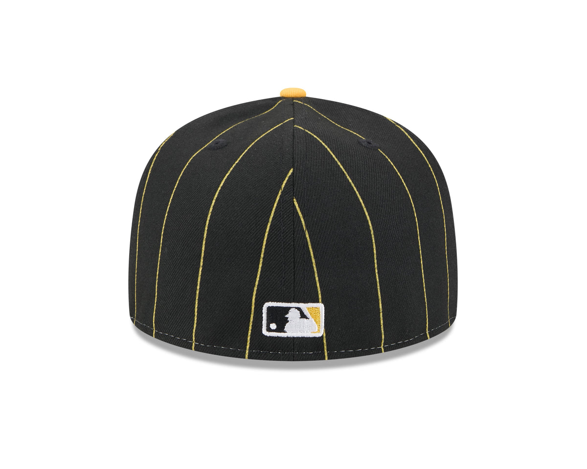 Pittsburgh Pirates MLB New Era Men Black 59Fifty Two Tone Pinstripe Fitted Hat product image 5, provided for visual