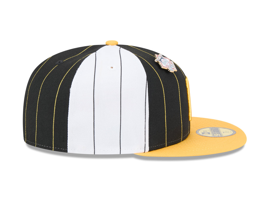 Pittsburgh Pirates MLB New Era Men Black 59Fifty Two Tone Pinstripe Fitted Hat product image 6, provided for visual