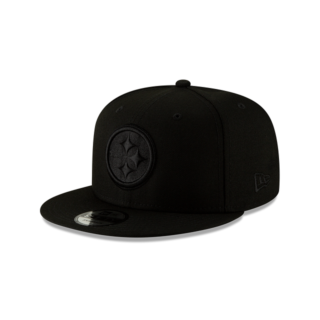 Pittsburgh Steelers NFL New Era Men Black On Black 9Fifty Basic Snapback product image 1, provided for visual reference and