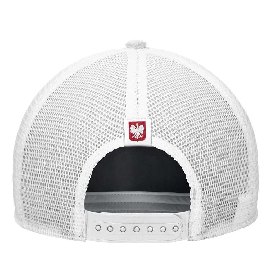Poland National Team FIFA Nike Men White Rise Rope Trucker Adjustable Hat product image 2, provided for visual reference and