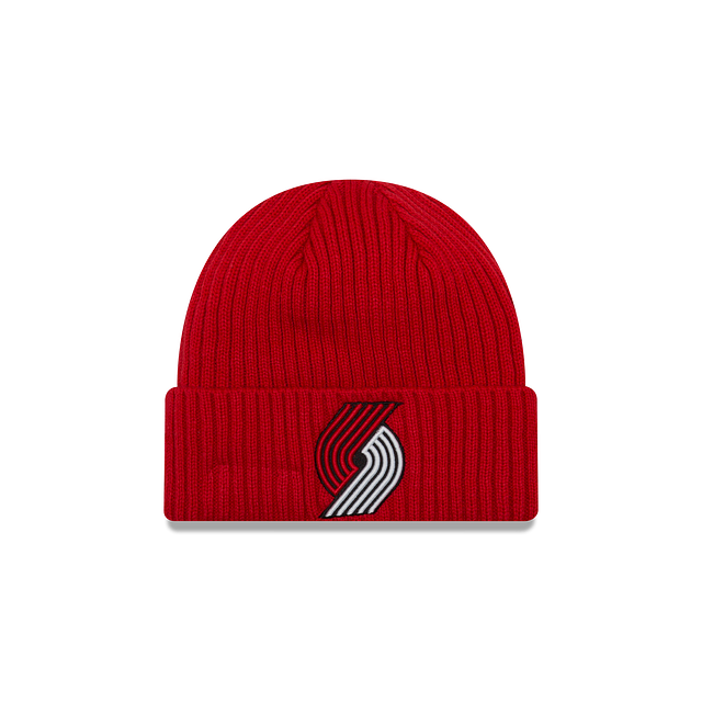 Portland Blazers NBA New Era Men Red Core Classic Cuff Knit Beanie product image 1, provided for visual reference and