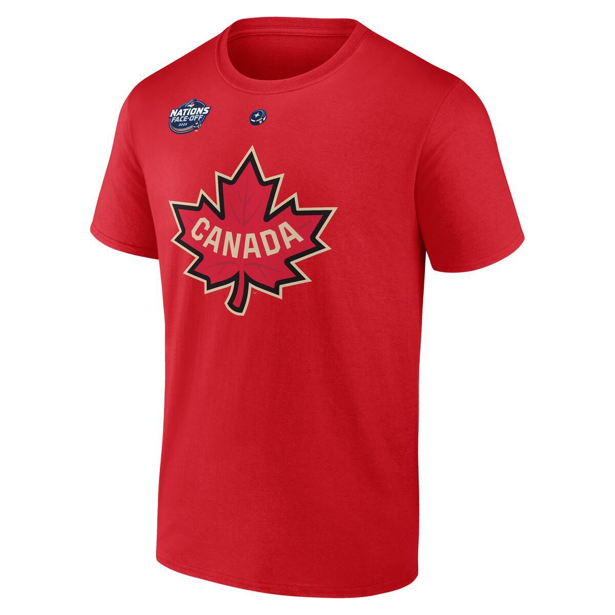 Connor Mcdavid Canada NHL 4 Nations Face-Off Fanatics Branded Men Red Authentic T-Shirt product image 2, provided for visual