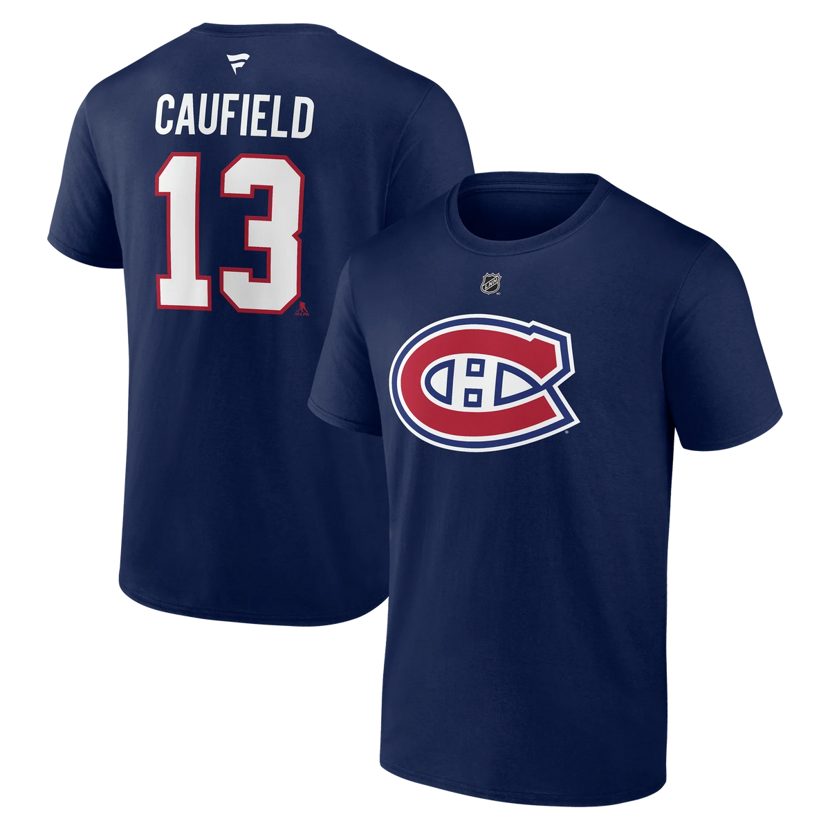 Cole Caufield Montreal Canadiens NHL Fanatics Branded Men Navy 13 Authentic T-Shirt product image 3, provided for visual