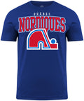Quebec Nordiques NHL Bulletin Men Royal Back2Basics T-Shirt product image 1, provided for visual reference and product