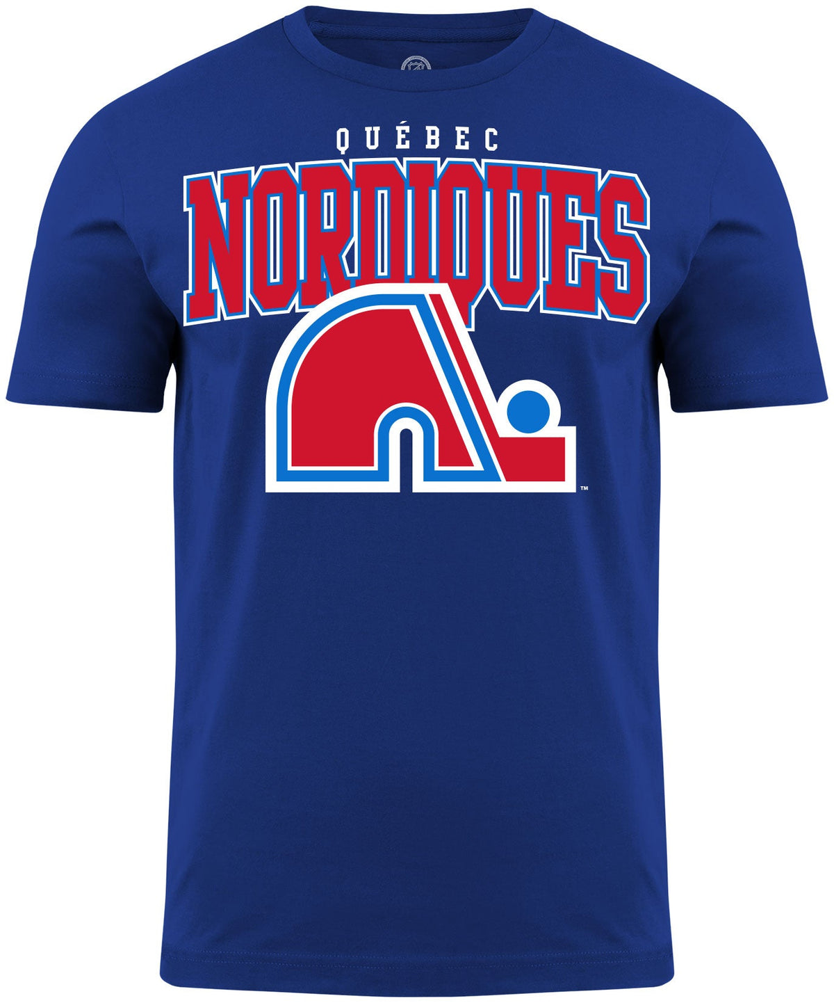 Quebec Nordiques NHL Bulletin Men Royal Back2Basics T-Shirt product image 1, provided for visual reference and product