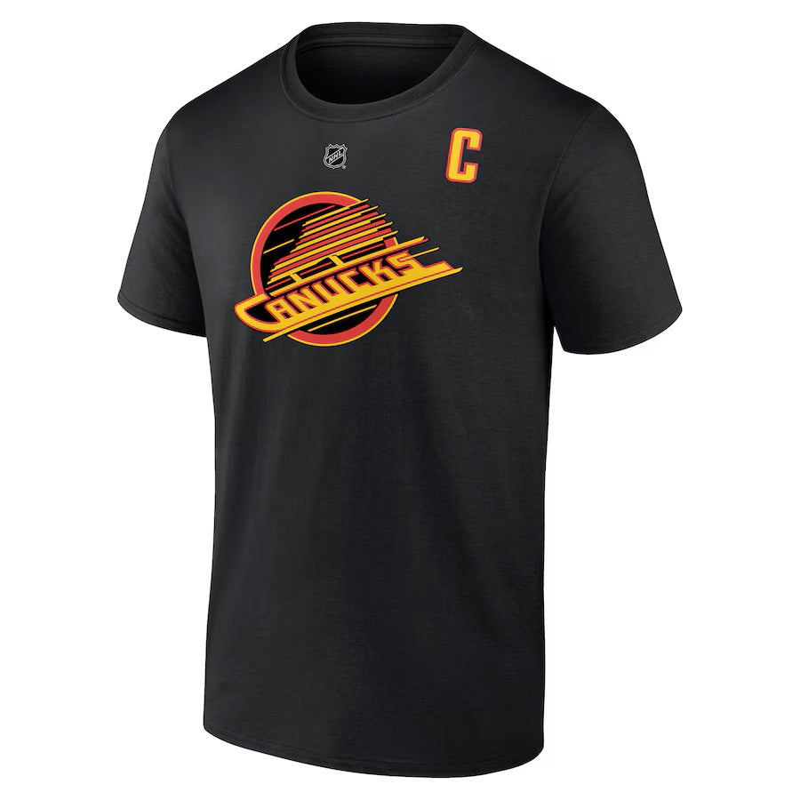 Quinn Hughes Vancouver Canucks NHL Fanatics Branded Men Black Alternate Authentic T Shirt product image 2, provided for