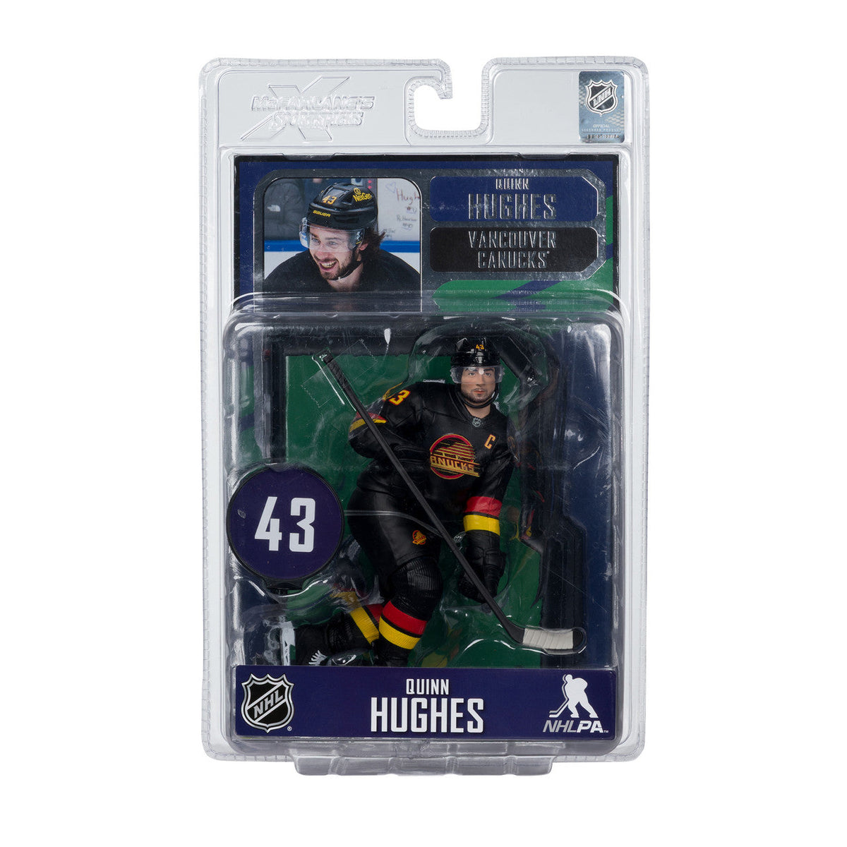 Quinn Hughes Vancouver Canucks NHL McFarlane Toys Alternate Uniform Legacy Series 7" Action Figure product image 7, provided