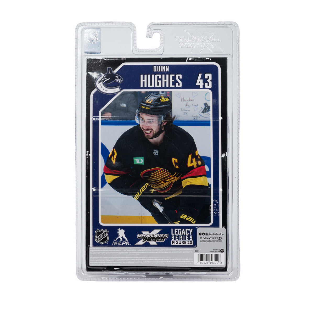 Quinn Hughes Vancouver Canucks NHL McFarlane Toys Alternate Uniform Legacy Series 7" Action Figure product image 8, provided