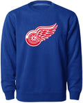 Detroit Red Wings NHL Bulletin Men Royal Twill Logo Express Crew Sweater product image 1, provided for visual reference and