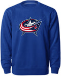 Columbus Blue Jackets NHL Bulletin Men Royal Twill Logo Express Crew Sweater product image 1, provided for visual reference