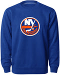 New York Islanders NHL Bulletin Men Royal Twill Logo Express Crew Sweater product image 1, provided for visual reference and