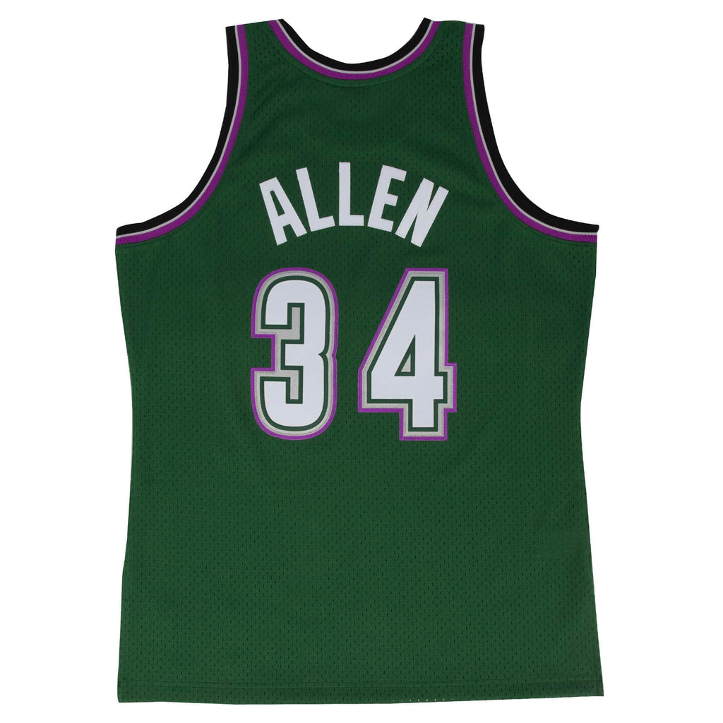 Ray Allen Milwaukee Bucks NBA Mitchell & Ness Men Green 1996-97 Alternate Hardwood Classics Swingman Jersey product image 1,