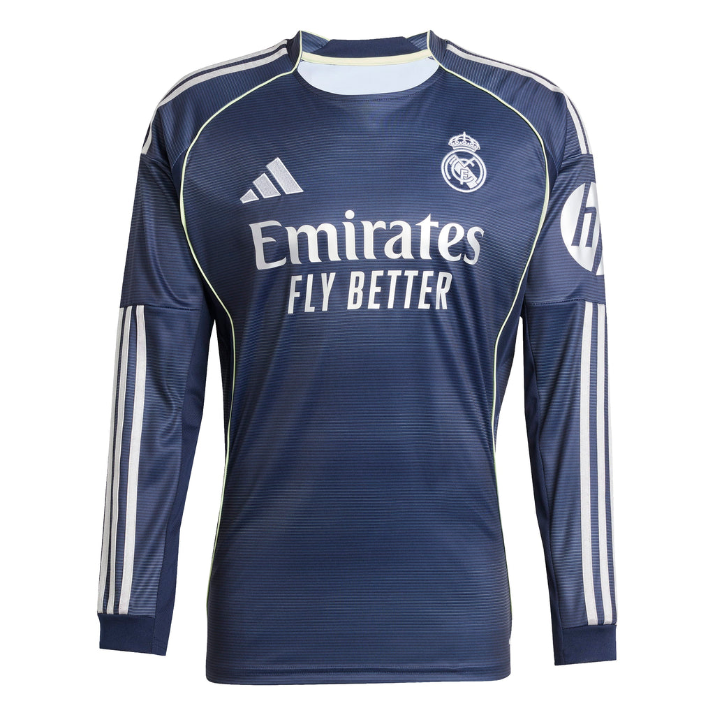 Real Madrid La Liga Adidas Men Navy 2025/26 Replica Long Sleeve Jersey product image 1, provided for visual reference and