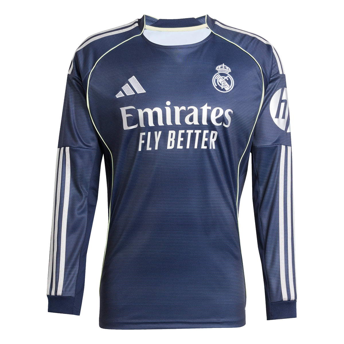 Real Madrid La Liga Adidas Men Navy 2025/26 Replica Long Sleeve Jersey product image 1, provided for visual reference and