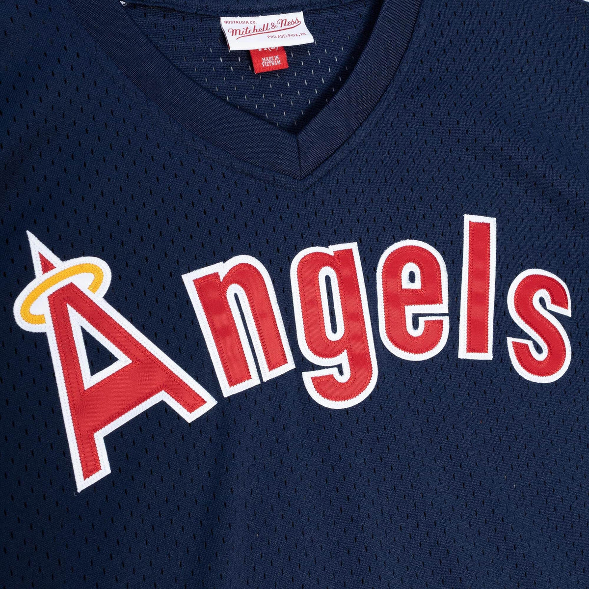 Reggie Jackson California Angels MLB Mitchell & Ness Men Navy 1984 Authentic BP Jersey product image 3, provided for visual