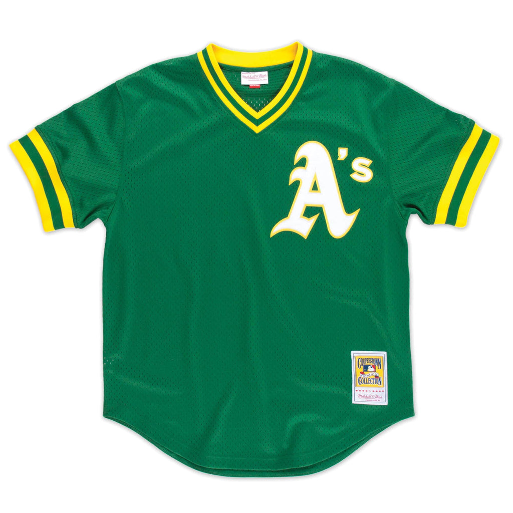 Reggie Jackson Oakland Athletics MLB Mitchell & Ness Men Green 1987 Authentic BP Jersey product image 2, provided for visual