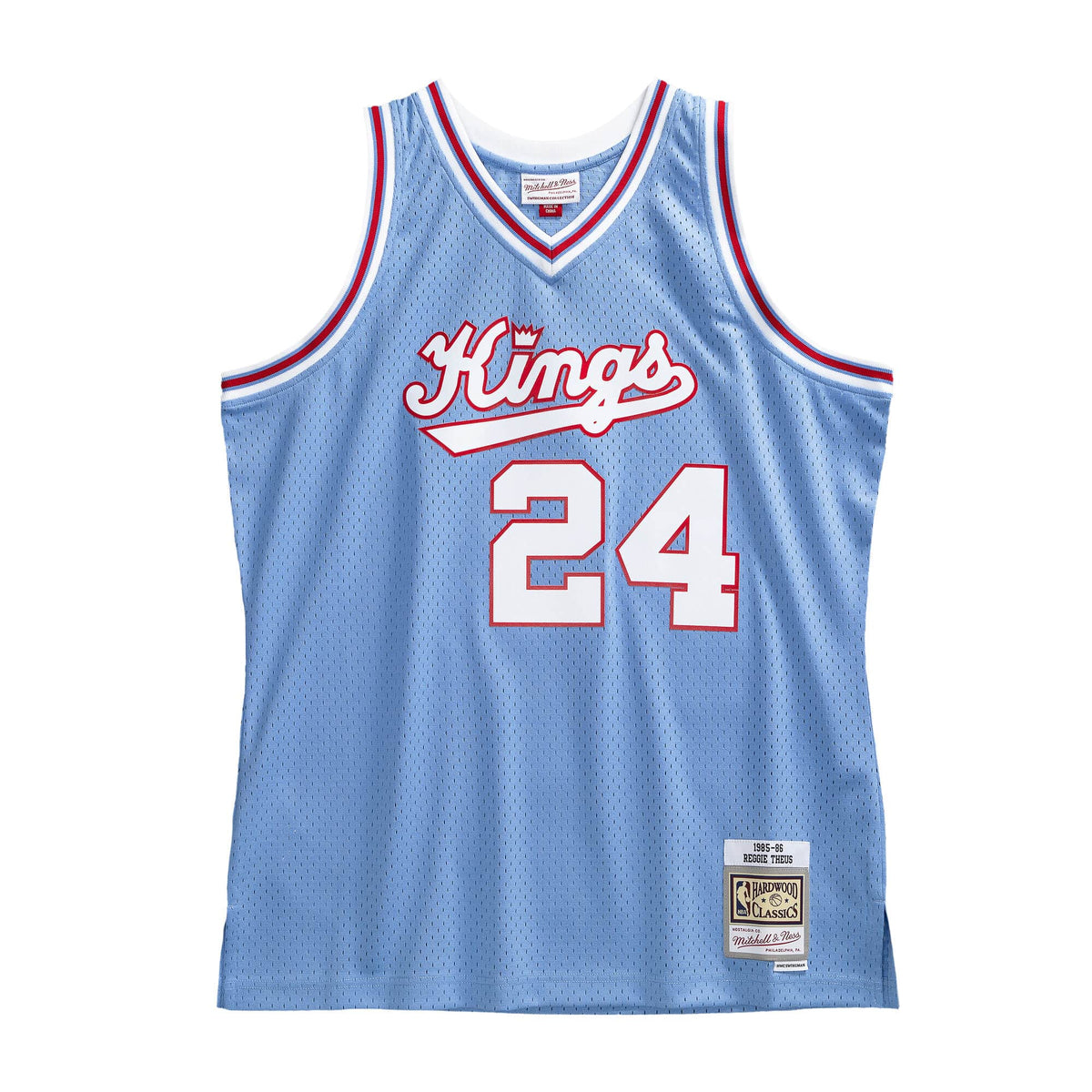 Reggie Theus Sacramento Kings NBA Mitchell & Ness Men Light Blue 1985-86 Hardwood Classics Swingman Jersey product image 1,