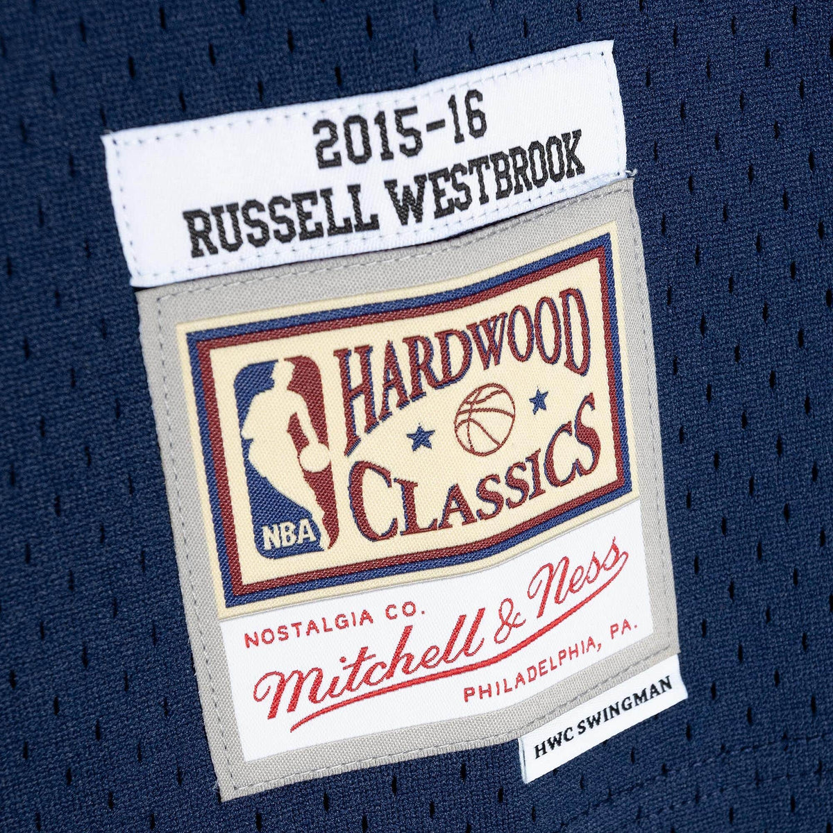 Russell Westbrook Oklahoma City Thunder NBA Mitchell & Ness Men Navy 2015-16 Hardwood Classics Swingman Jersey product image