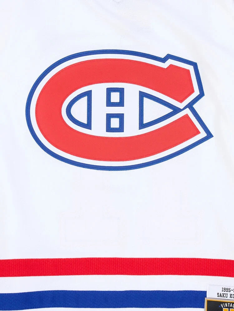 Saku Koivu Montreal Canadiens NHL Mitchell & Ness Men White 1995 Power Play Authentic Jersey product image 3, provided for