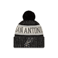 San Antonio Spurs NBA New Era Men Black Sport Cuff Pom Knit product image 1, provided for visual reference and product