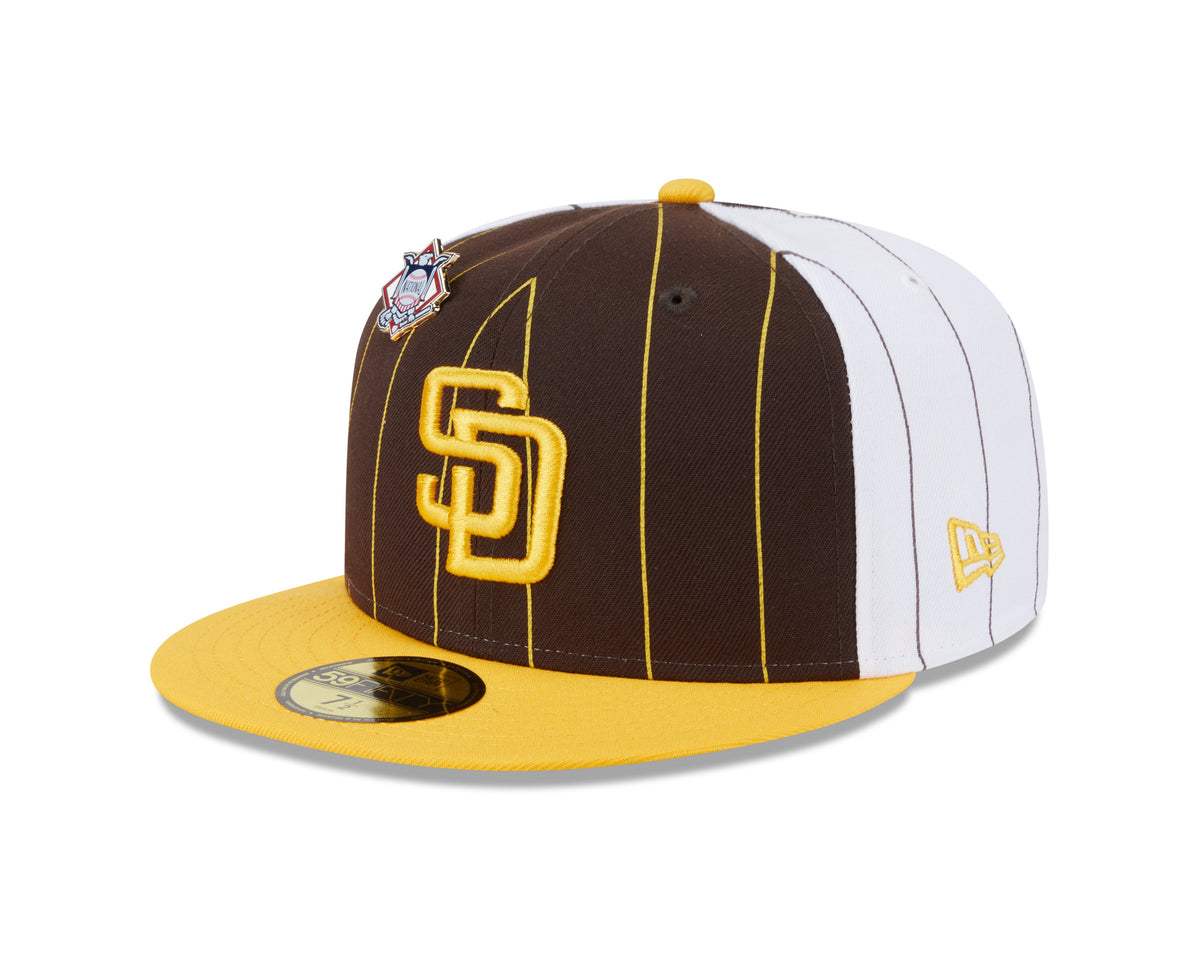 San Diego Padres MLB New Era Men Brown 59Fifty Two Tone Pinstripe Fitted Hat product image 4, provided for visual reference
