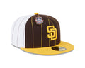 San Diego Padres MLB New Era Men Brown 59Fifty Two Tone Pinstripe Fitted Hat product image 1, provided for visual reference