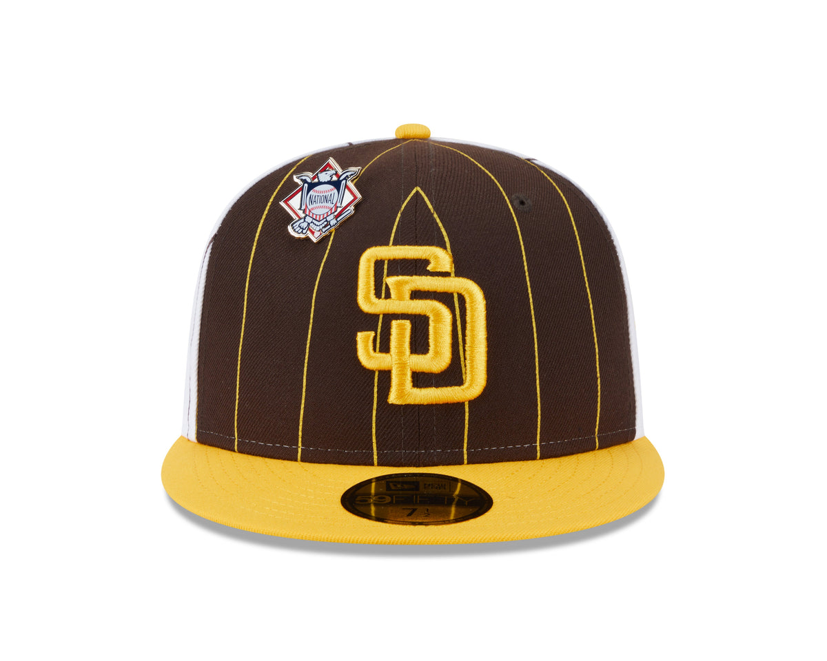 San Diego Padres MLB New Era Men Brown 59Fifty Two Tone Pinstripe Fitted Hat product image 3, provided for visual reference