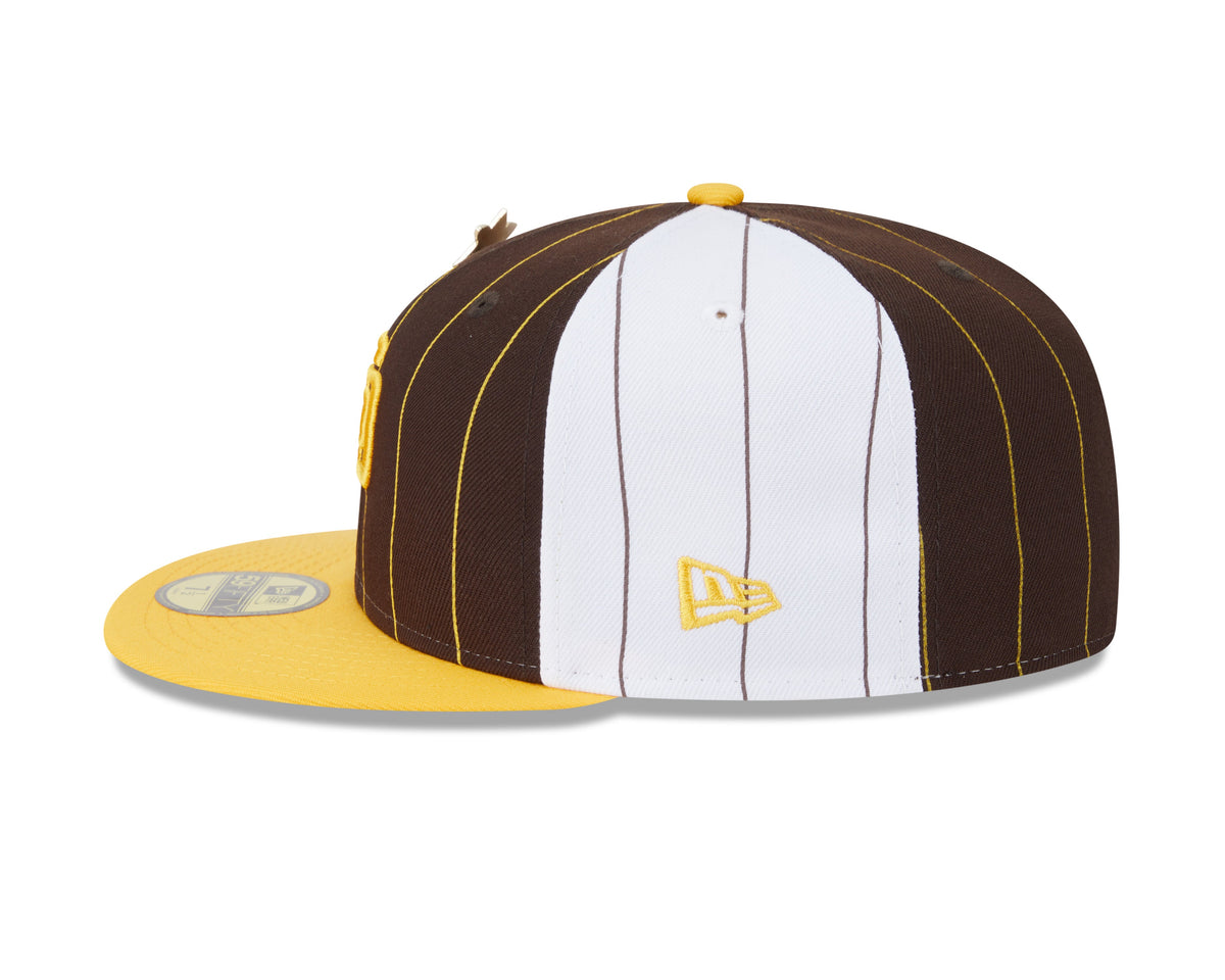 San Diego Padres MLB New Era Men Brown 59Fifty Two Tone Pinstripe Fitted Hat product image 5, provided for visual reference