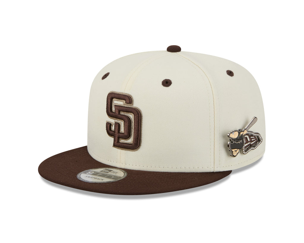 San Diego Padres MLB New Era Men Cream/Brown 9Fifty Mascot Pin Snapback product image 1, provided for visual reference and