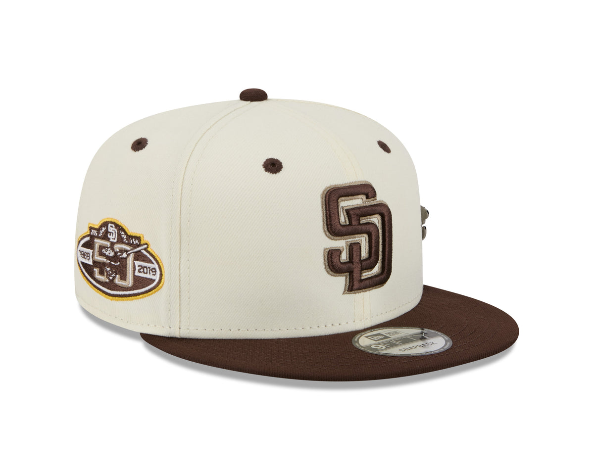 San Diego Padres MLB New Era Men Cream/Brown 9Fifty Mascot Pin Snapback product image 4, provided for visual reference and