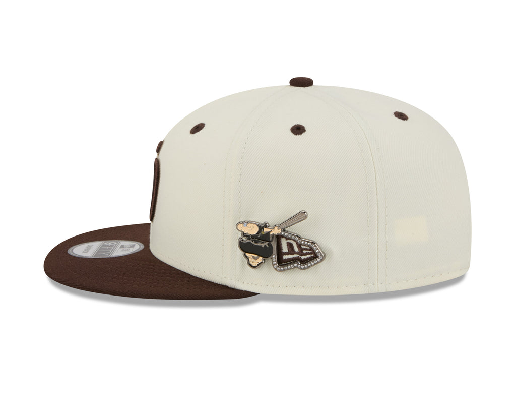San Diego Padres MLB New Era Men Cream/Brown 9Fifty Mascot Pin Snapback product image 5, provided for visual reference and