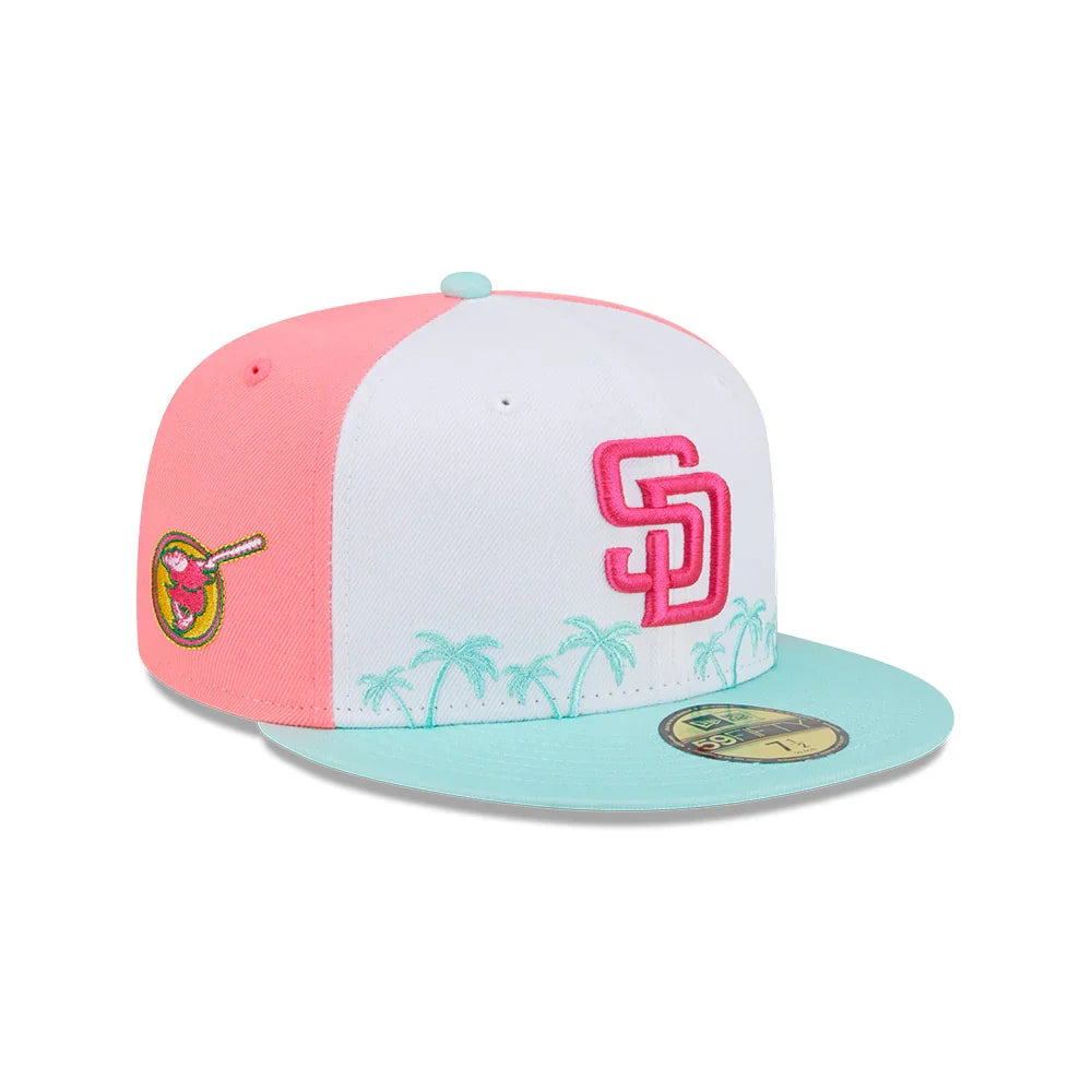 San Diego Padres MLB New Era Men White/Mint 59Fifty 2022 City Connect Fitted Hat product image 1, provided for visual