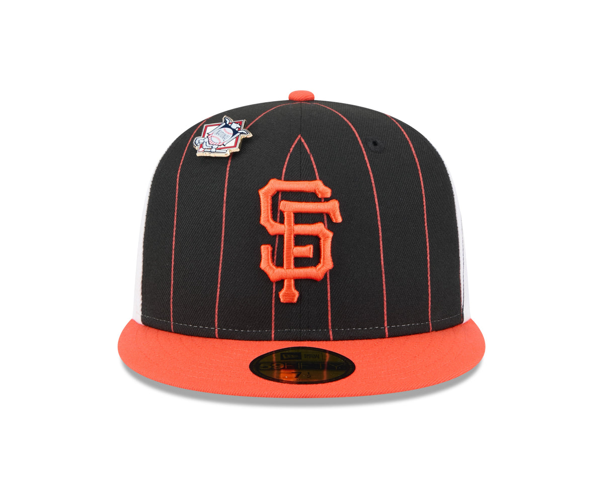 San Francisco Giants MLB New Era Men Black 59Fifty Two Tone Pinstripe Fitted Hat product image 3, provided for visual