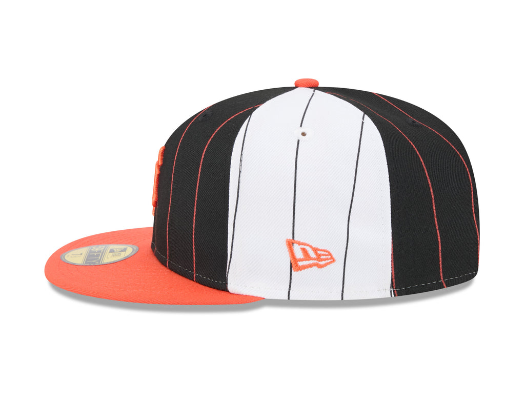 San Francisco Giants MLB New Era Men Black 59Fifty Two Tone Pinstripe Fitted Hat product image 6, provided for visual