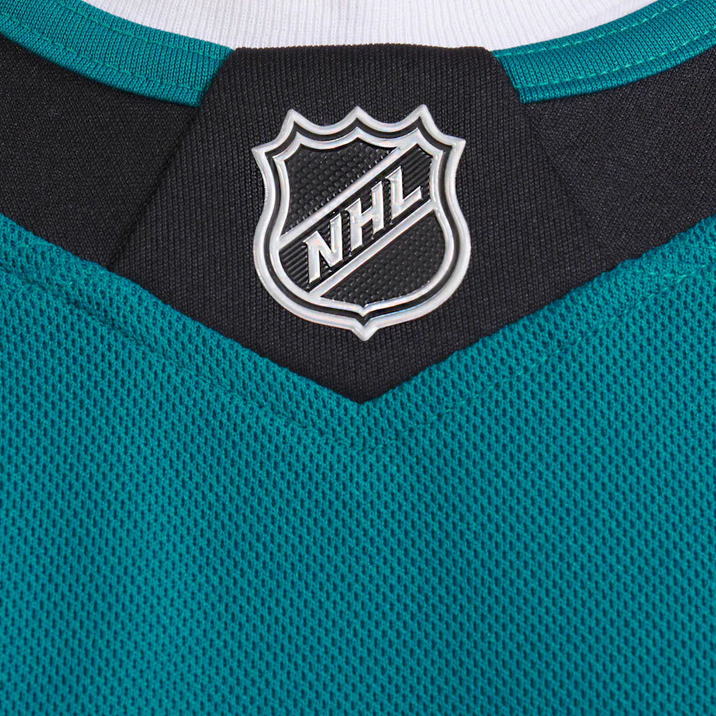 San Jose Sharks NHL Fanatics Branded Men Teal Premium Jersey product image 5, provided for visual reference and product