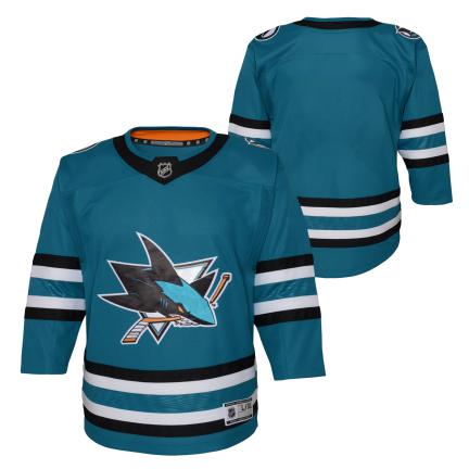 San Jose Sharks NHL Outerstuff Youth Teal Premier Home Jersey product image 3, provided for visual reference and product