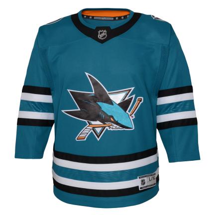 San Jose Sharks NHL Outerstuff Youth Teal Premier Home Jersey product image 1, provided for visual reference and product