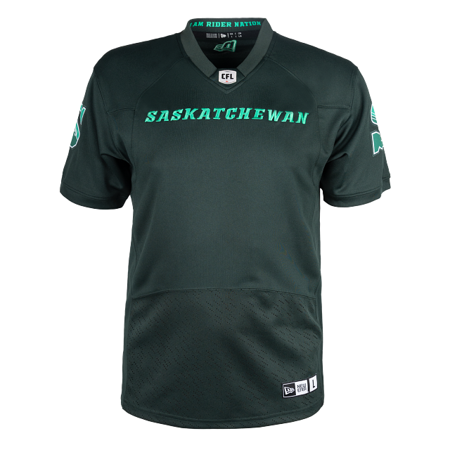 Saskatchewan Roughriders CFL New Era Men Forest Green 2024 Third Replica Jersey product image 1, provided for visual
