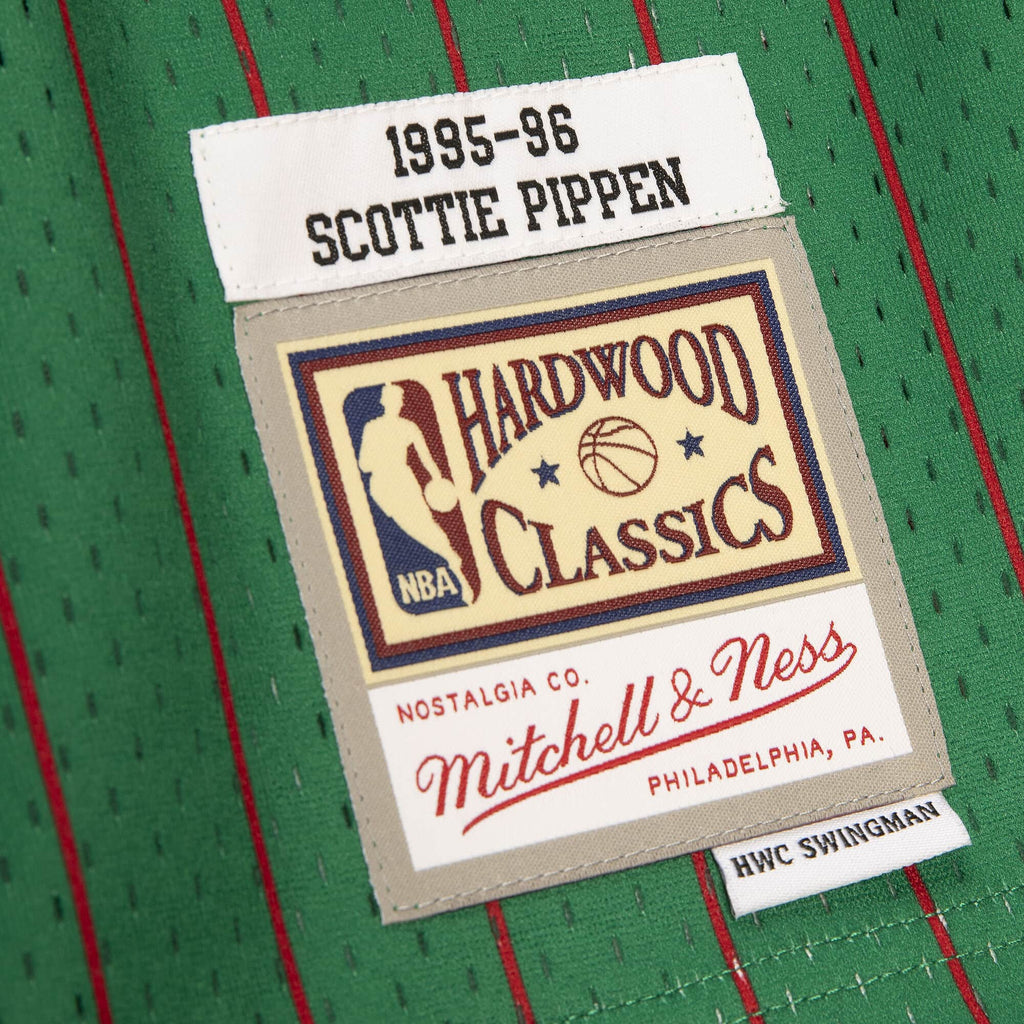 Scottie Pippen Chicago Bulls NBA Mitchell & Ness Men Green 1995-96 Hardwood Classics Swingman Jersey product image 4,