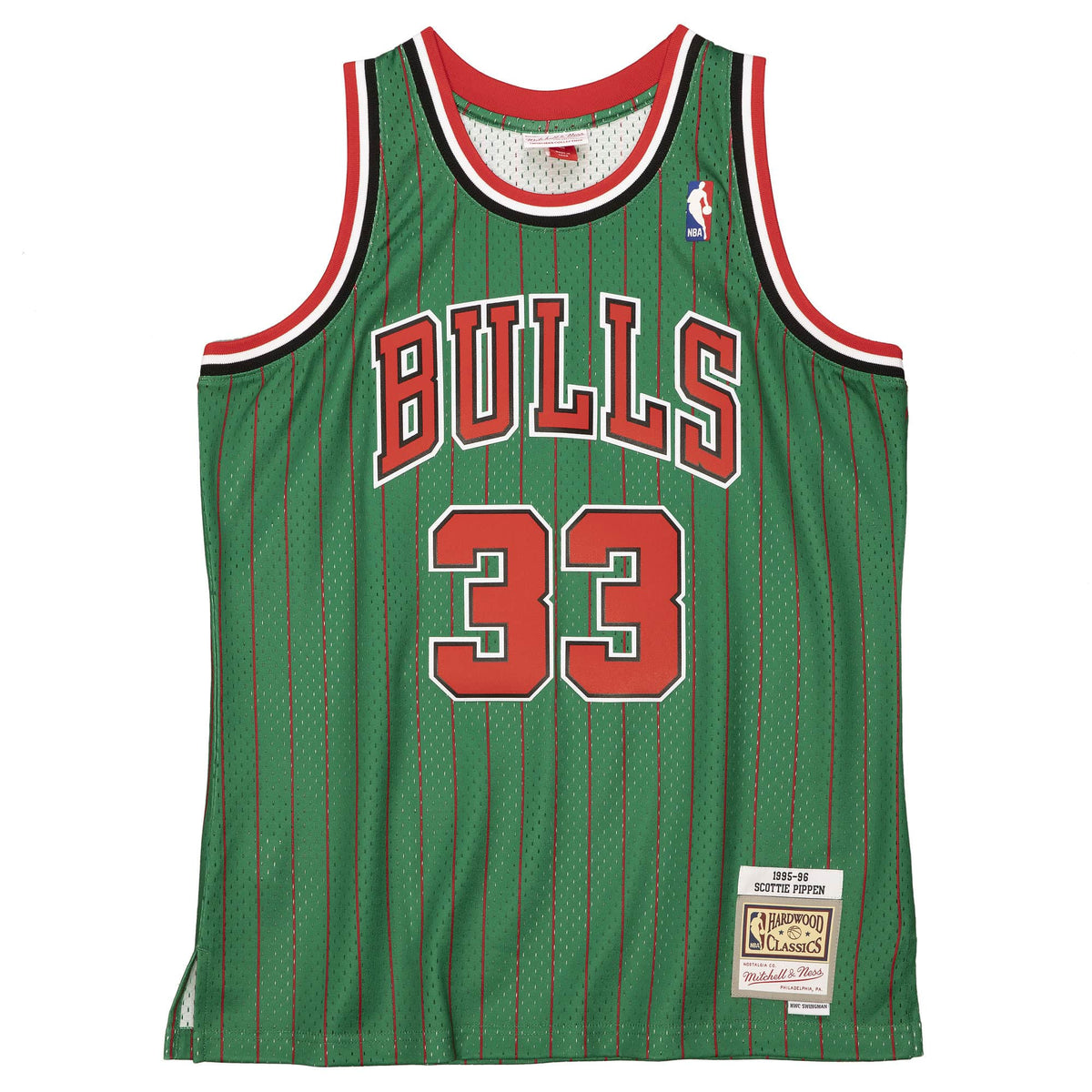 Scottie Pippen Chicago Bulls NBA Mitchell & Ness Men Green 1995-96 Hardwood Classics Swingman Jersey product image 2,