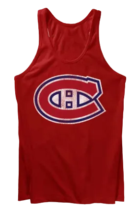 Montreal Canadiens Bulletin Women Red Tri-Blend Tank Top product image 1, provided for visual reference and product detail