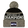 Seattle Seahawks NFL New Era Men Black Super Bowl LX Champions Parade Cuffed Knit Hat with Pom product image 1, provided for