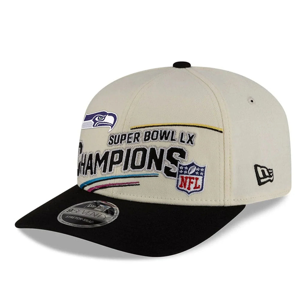 Seattle Seahawks NFL New Era Men Cream 9SEVENTY Super Bowl LX Champions Locker Room Stretch Snapback product image 4,