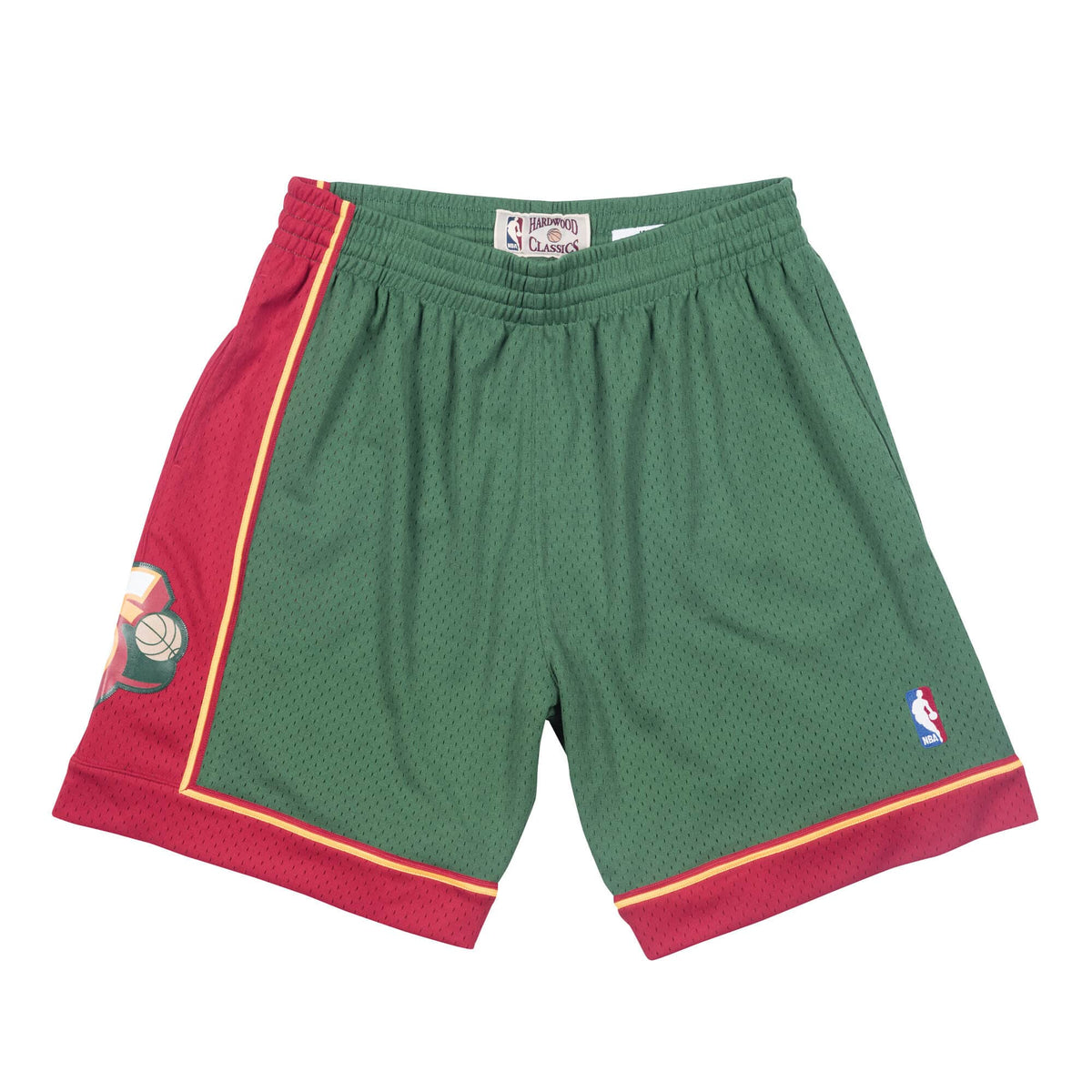 Seattle Supersonics NBA Mitchell & Ness Men Green 1995-96 Hardwood Classics Swingman Shorts product image 1, provided for