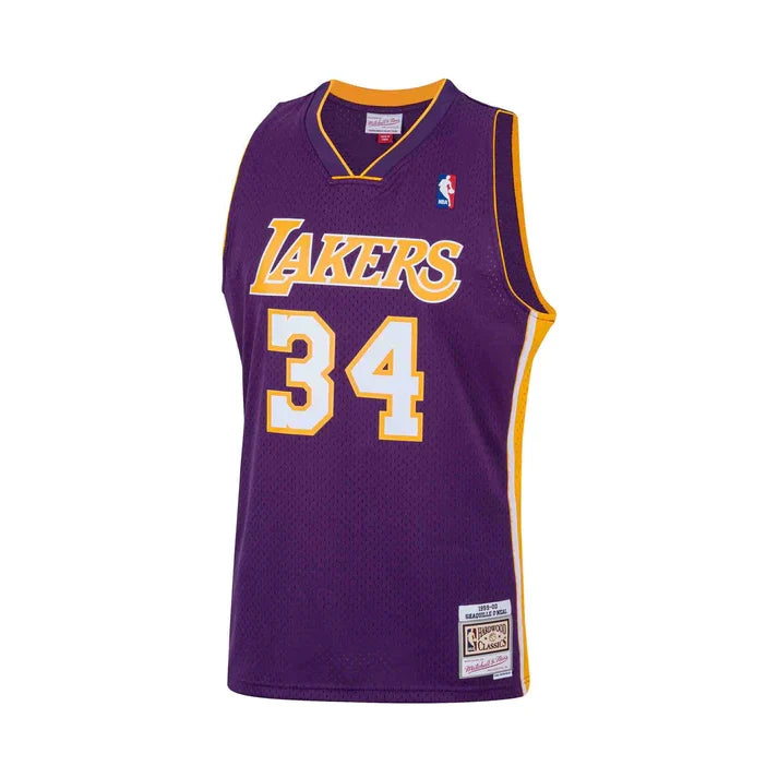 Shaquille O'Neal Los Angeles Lakers NBA Mitchell & Ness Men Purple 1999-2000 Hardwood Classics Swingman Jersey product image