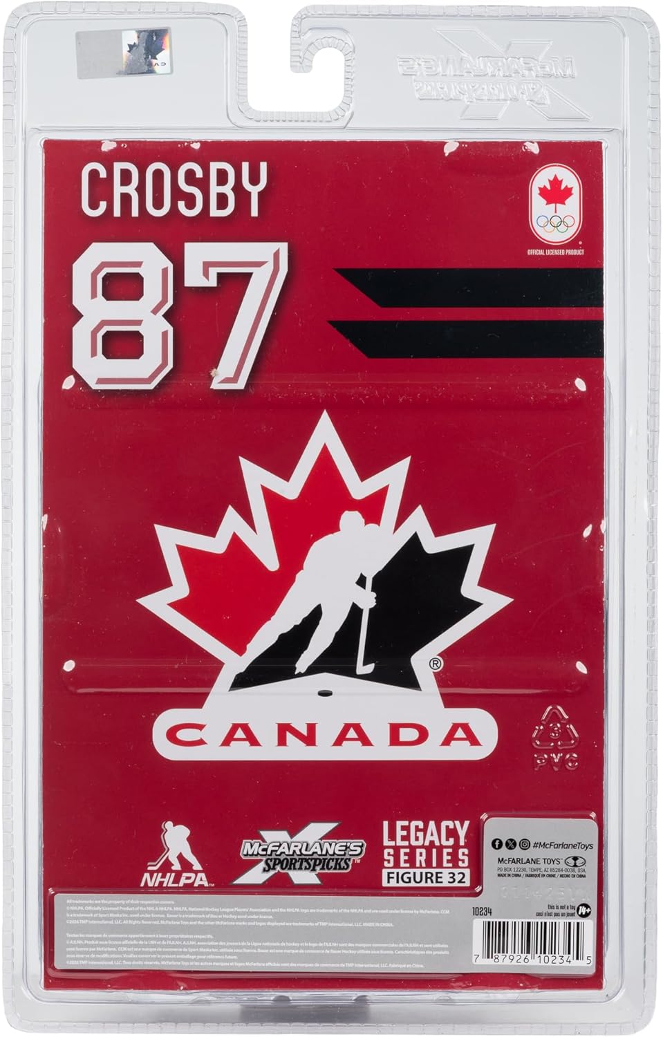 Sidney Crosby Hockey Canada IIHF McFarlane Toys Olympics Legacy Series 7" Action Figure product image 7, provided for visual