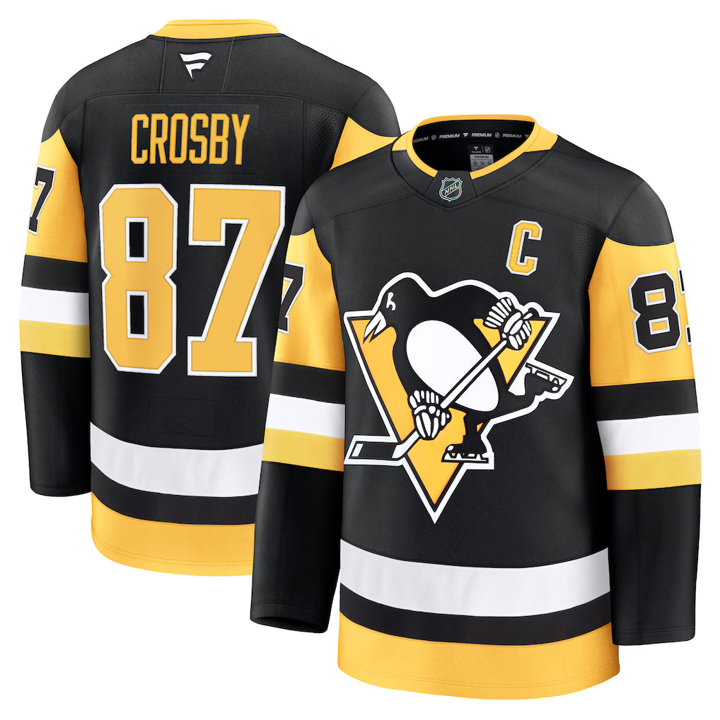 Sidney Crosby Pittsburgh Penguins NHL Fanatics Branded Men Black Premium Jersey product image 3, provided for visual